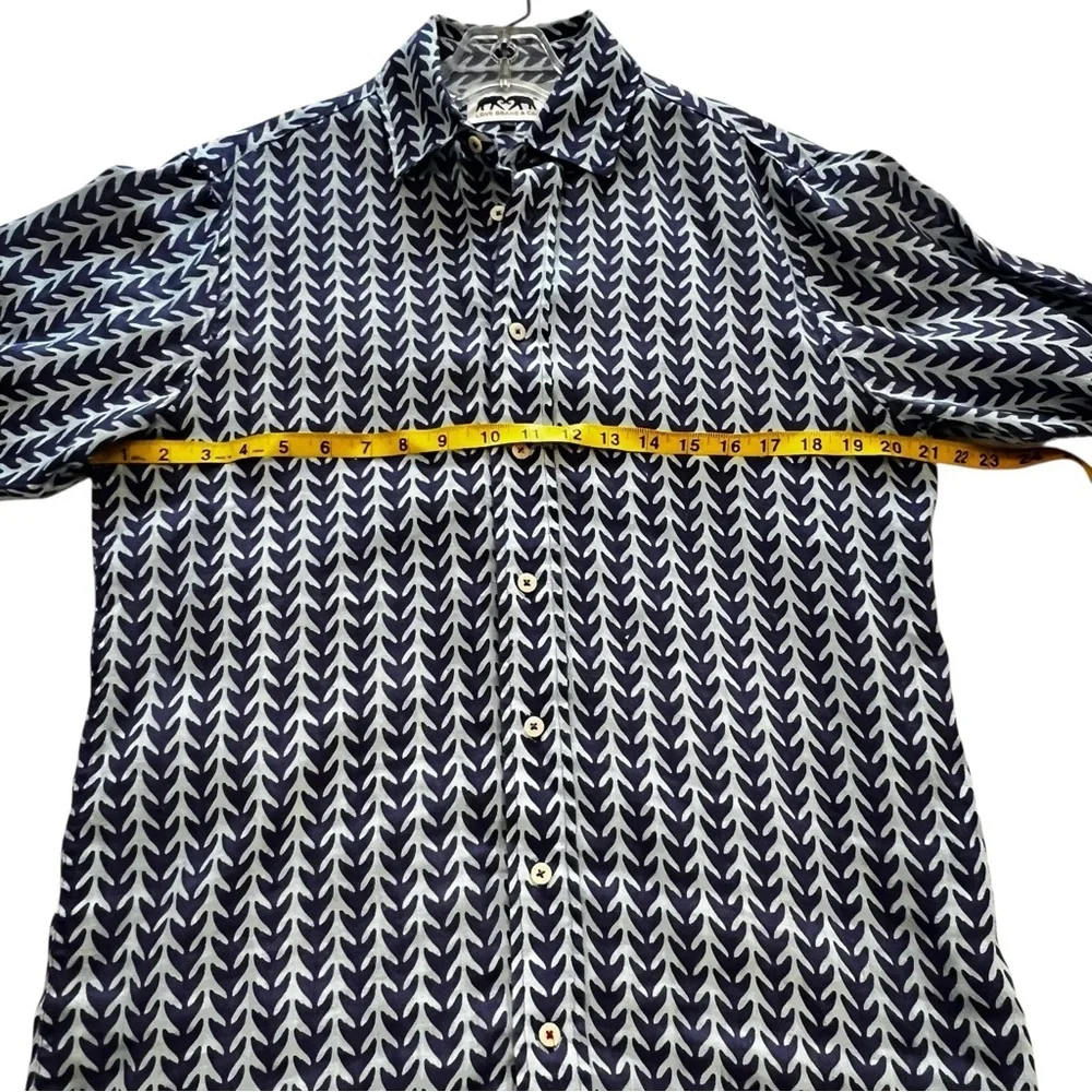 Love Brand & Co ABACO Men's Linen Shirt Long Sleeve Button Down Whale Tale M - Picture 8 of 15